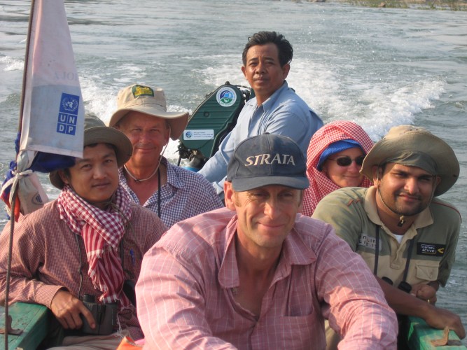 Will on a biodiversity survey on the Mekong - a river where the fish are only really seen by fishermen as the waters are so turbid.