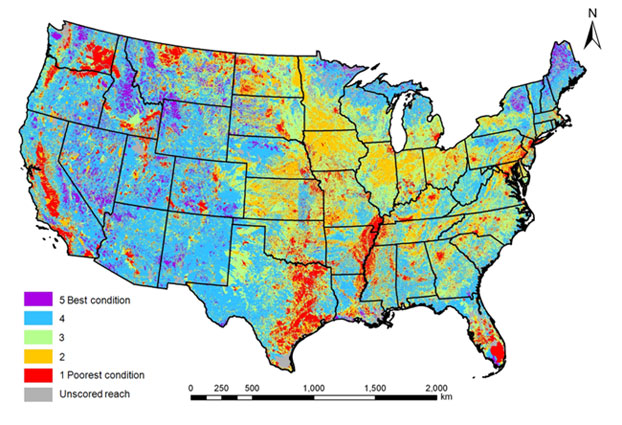 US National Fish Habitat Assessment map