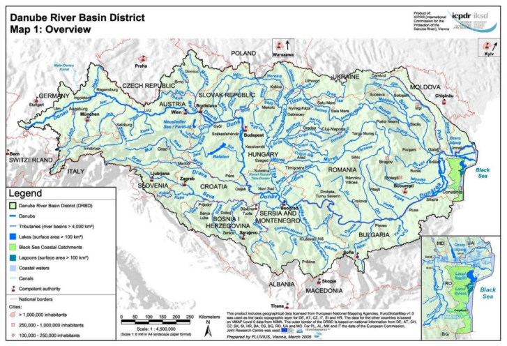 Danube River Basin District Map